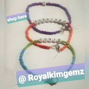 I survived covid handmade braclet ( Back in stock)